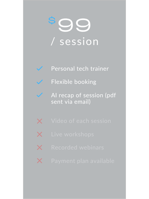 Per Session Package one 45 min session