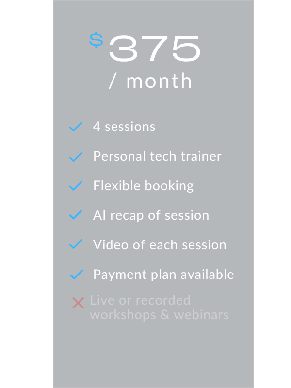 Monthly Package 4 sessions per month